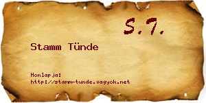 Stamm Tünde névjegykártya